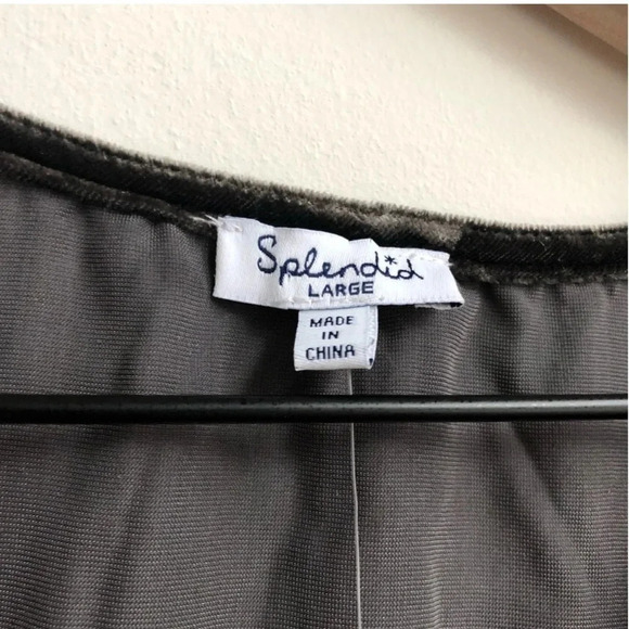 New Splendid Velvet Surplice Top Short Sleeve wrap top flutter holiday velour - Picture 8 of 8